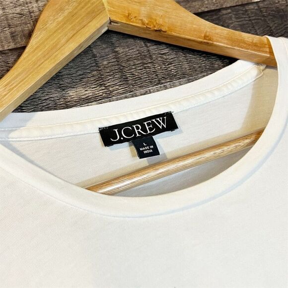 J. Crew Women's Puff-sleeve Long Sleeve Crew Neck T-Shirt L Minimalist Coastal - Picture 3 of 6